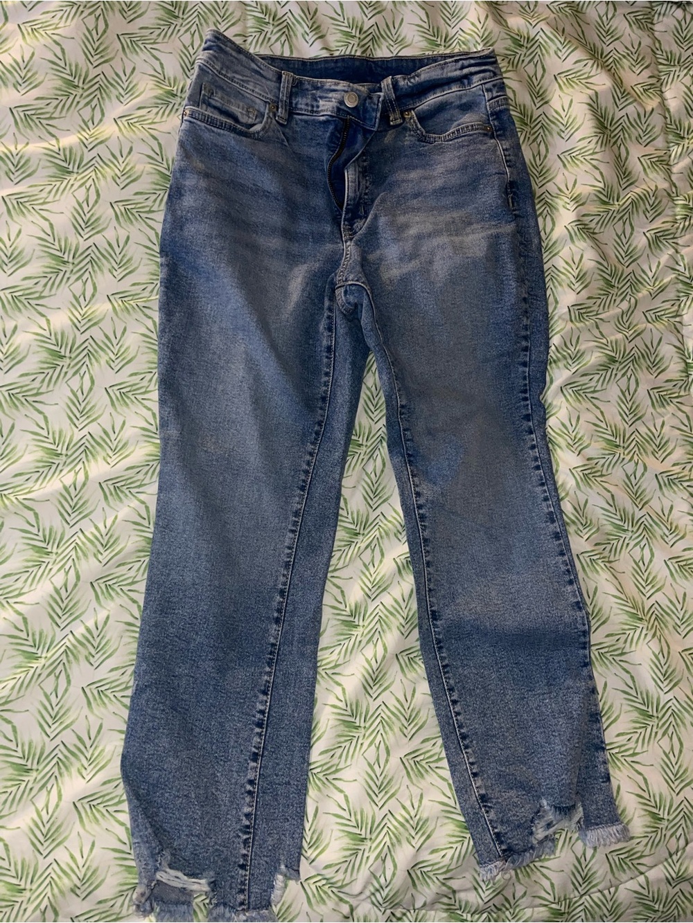 Classic High-Rise Straight Leg Blue Jeans